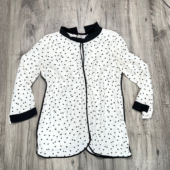Zara Tops - Zara Ivory Polka Dot Blouse Women's Size XS